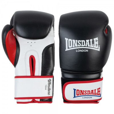 Перчатки тренировочные Lonsdale Winestone 12oz черн/бел/красн.